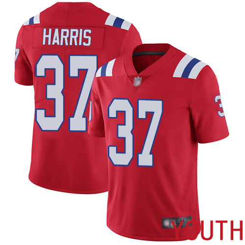 New England Patriots Football #37 Vapor Limited Red Youth Damien Harris Alternate NFL Jersey->women nfl jersey->Women Jersey
